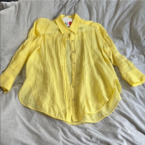 Massimo Dutti Tops - Massimo Dutti Lemon Yellow Shirt